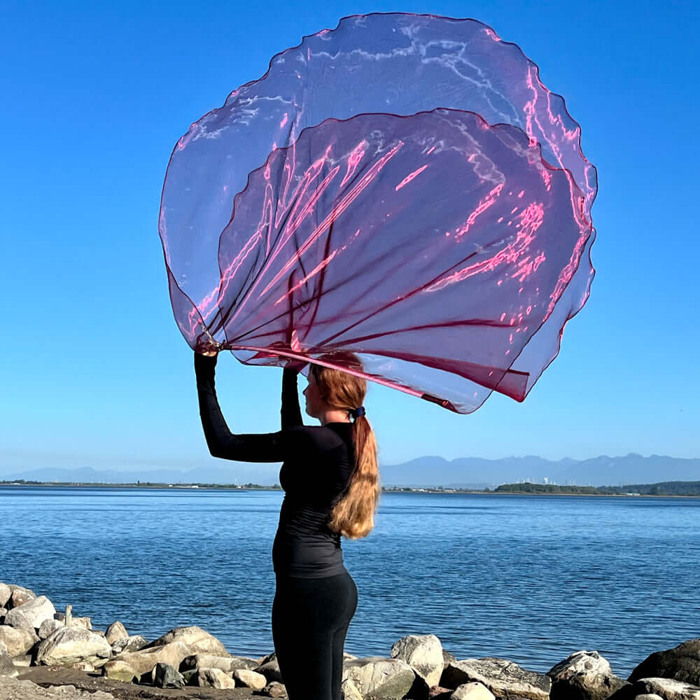 Wine colored single layer prophetic praise & worship flag for beginner praise dancer