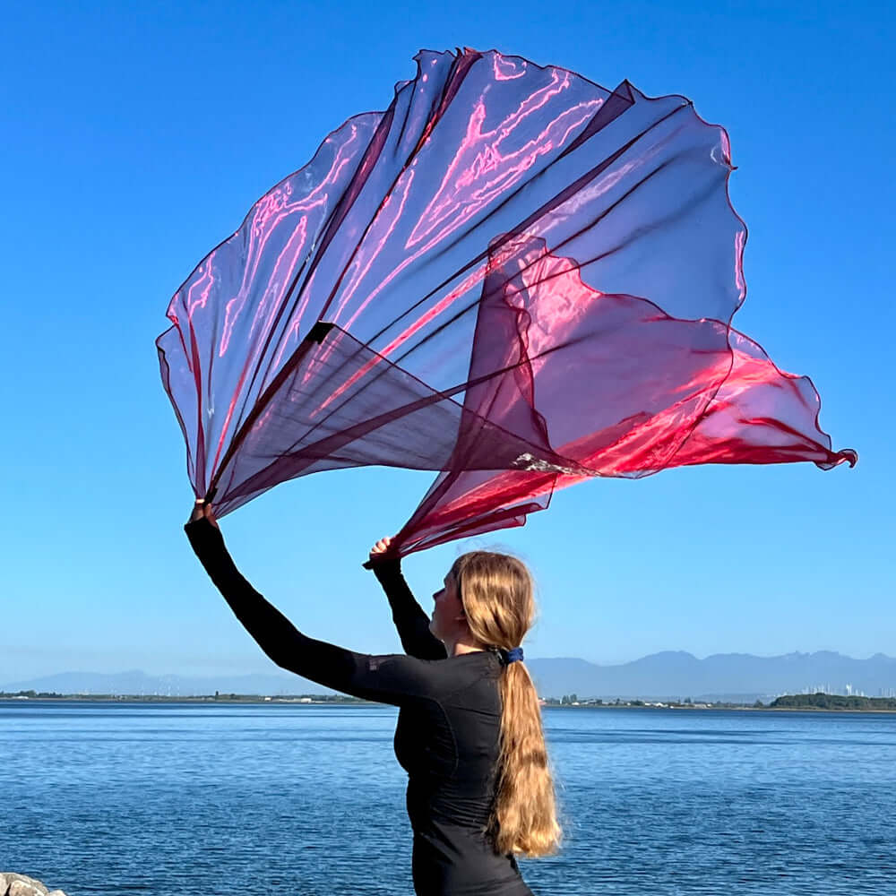 Wine colored single layer prophetic praise & worship flag for beginner praise dancer