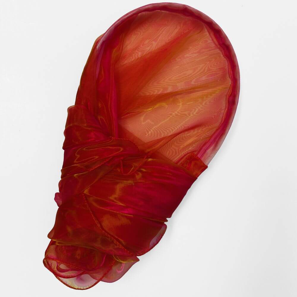 Bliblical color meaning of the color coral means fellowship, blessed, and co-heirs with Christ. Express yourself with coral sheer travel worship flags with bendable rods to fit into a carry-on or tote.