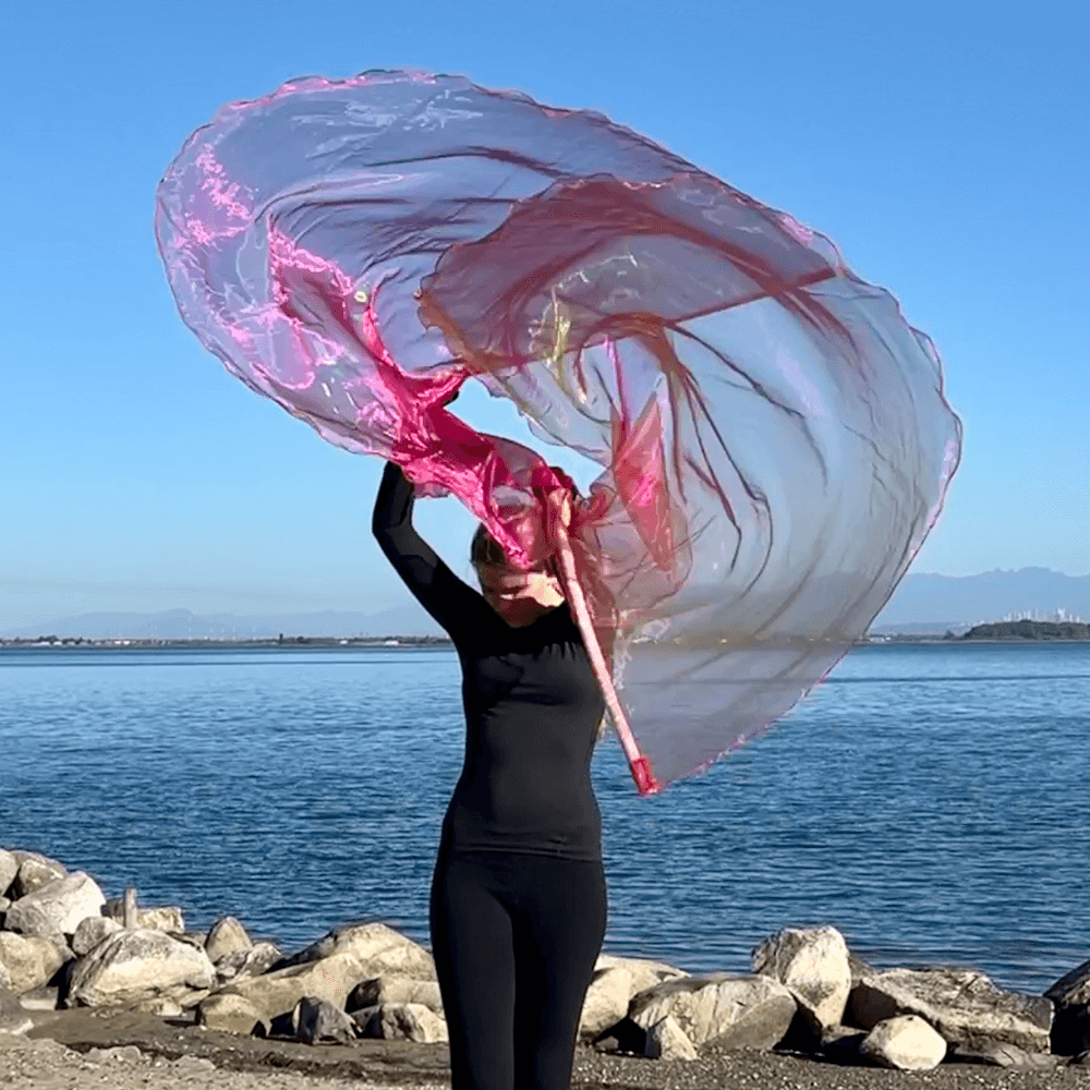Coral colored single layer prophetic praise & worship flag for beginner praise dancer