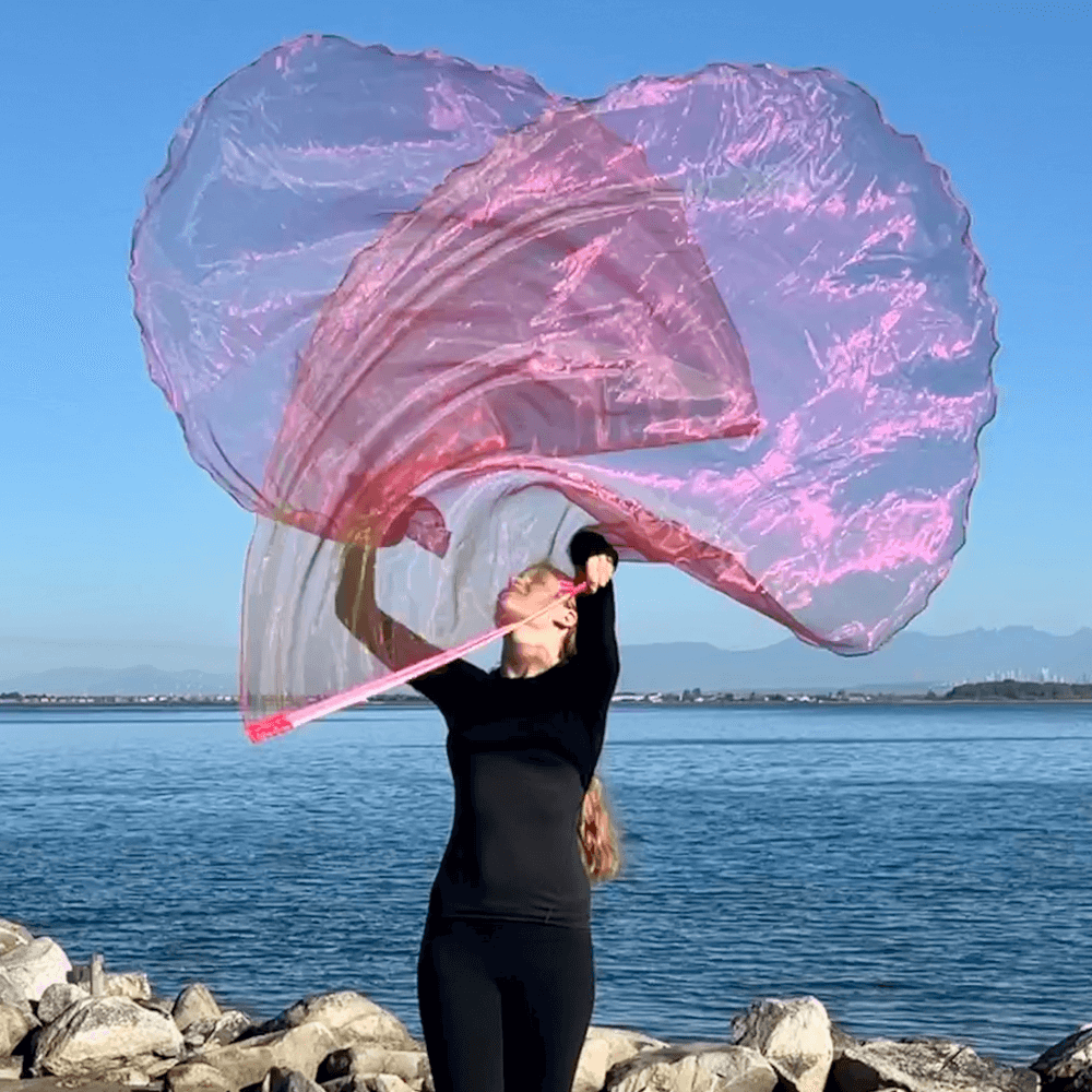 Coral colored single layer prophetic praise & worship flag for beginner praise dancer