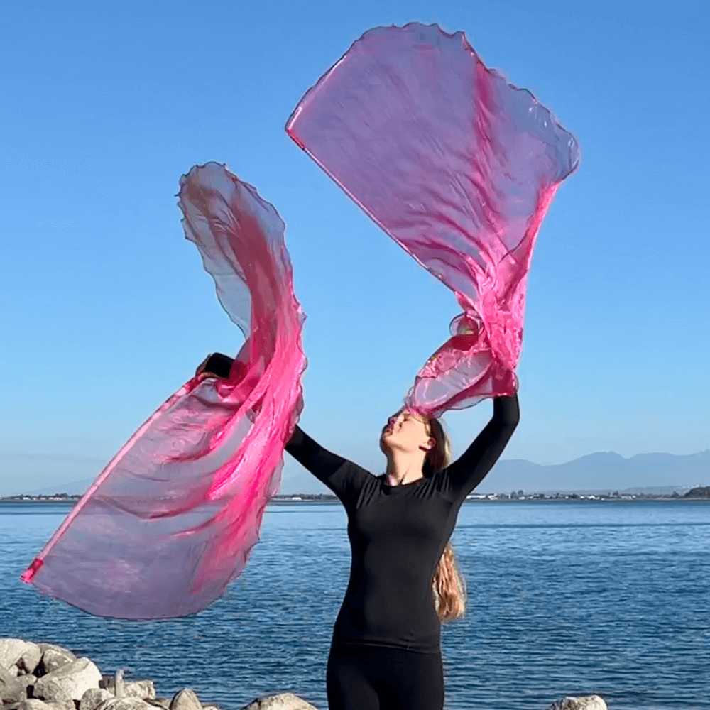 Coral colored single layer prophetic praise & worship flag for beginner praise dancer