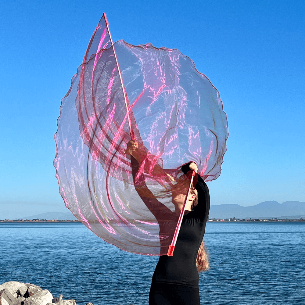 Coral colored single layer prophetic praise & worship flag for beginner praise dancer