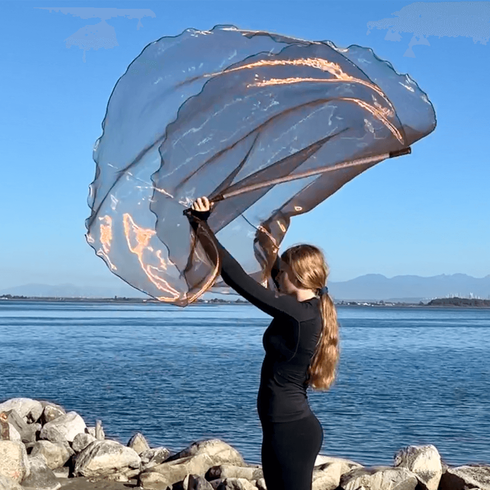 Bronze colored single layer prophetic praise & worship flag for beginner praise dancer