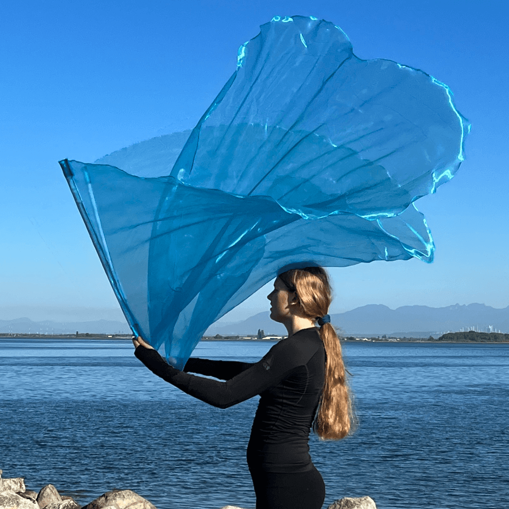 Light Blue colored single layer prophetic praise & worship flag for beginner praise dancer