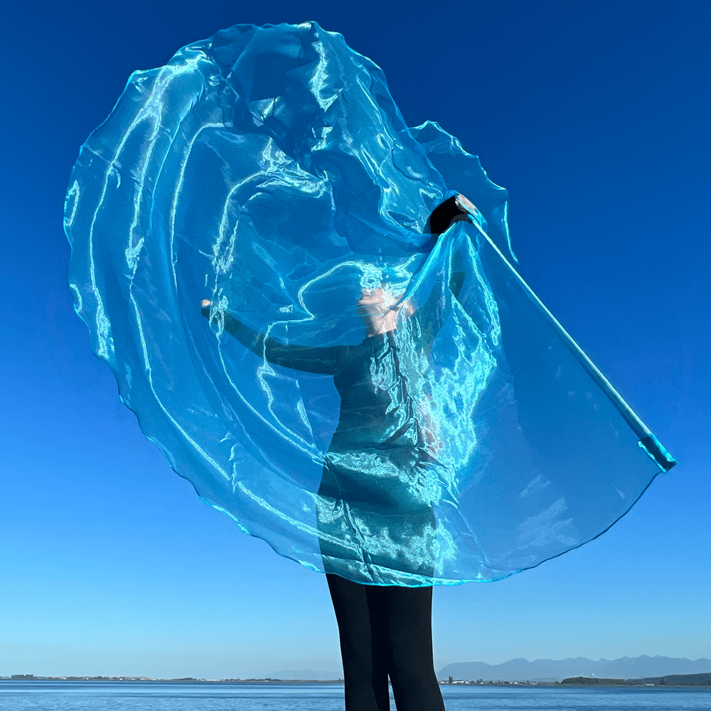 Light Blue colored single layer prophetic praise & worship flag for beginner praise dancer