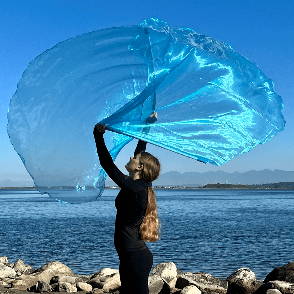 Light Blue colored single layer prophetic praise & worship flag for beginner praise dancer