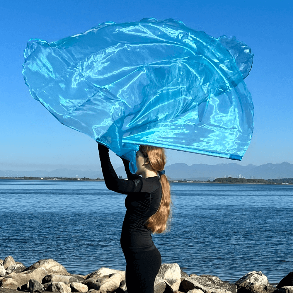 Light Blue colored single layer prophetic praise & worship flag for beginner praise dancer