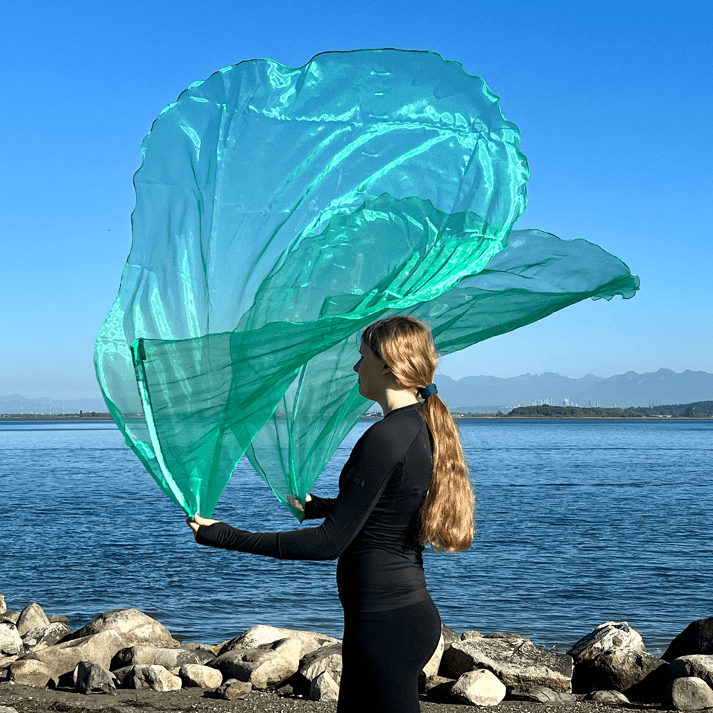 Green colored single layer prophetic praise & worship flag for beginner praise dancer