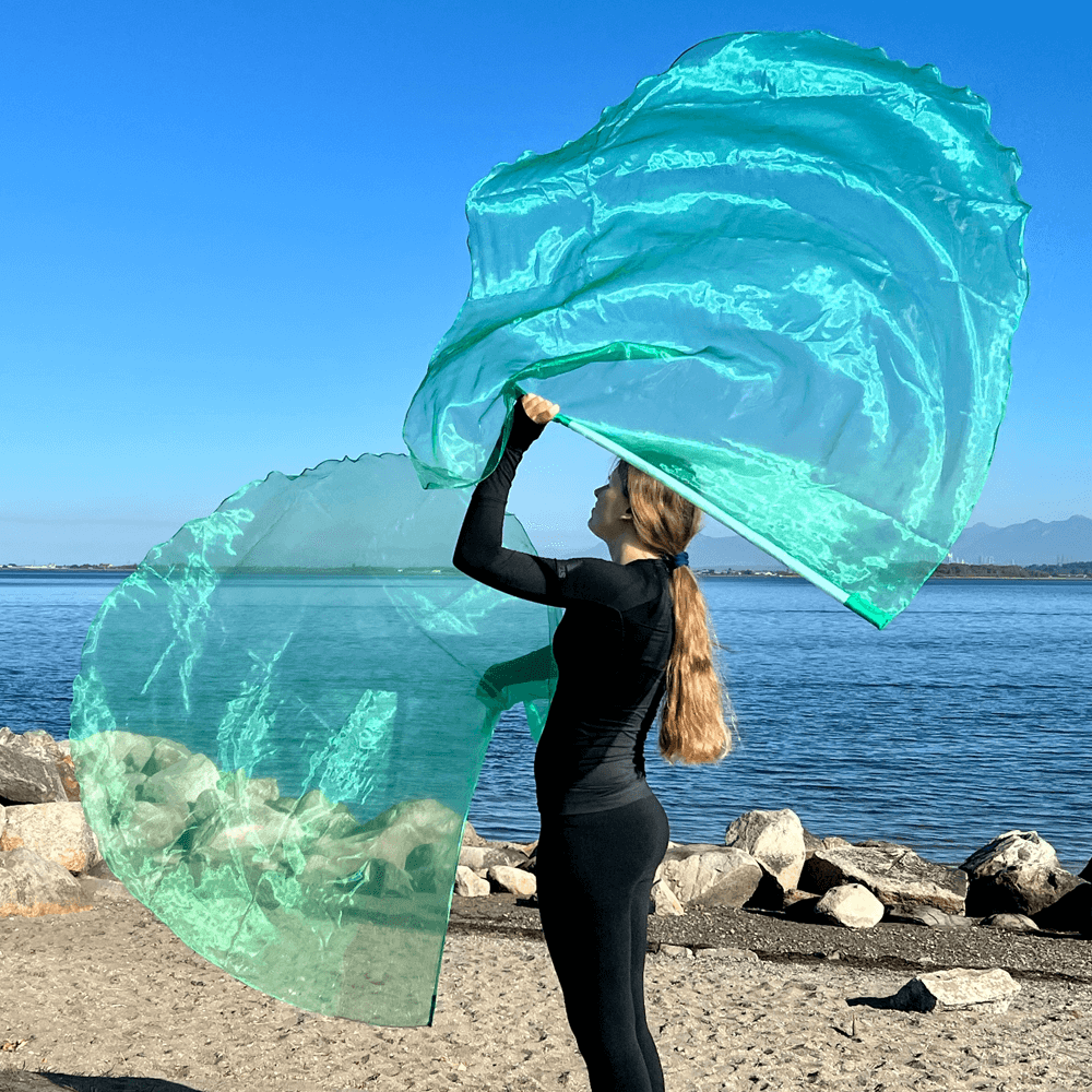 Green colored single layer prophetic praise & worship flag for beginner praise dancer