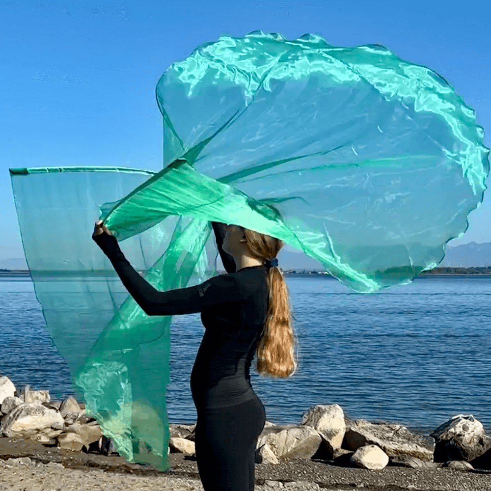 Green colored single layer prophetic praise & worship flag for beginner praise dancer