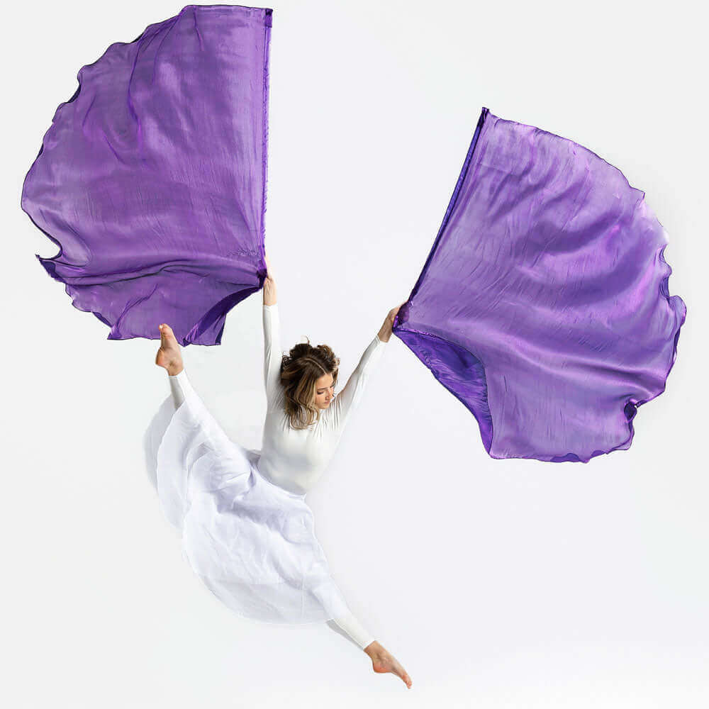 Purple Shimmer Worship Flags with rich color and flowing movement