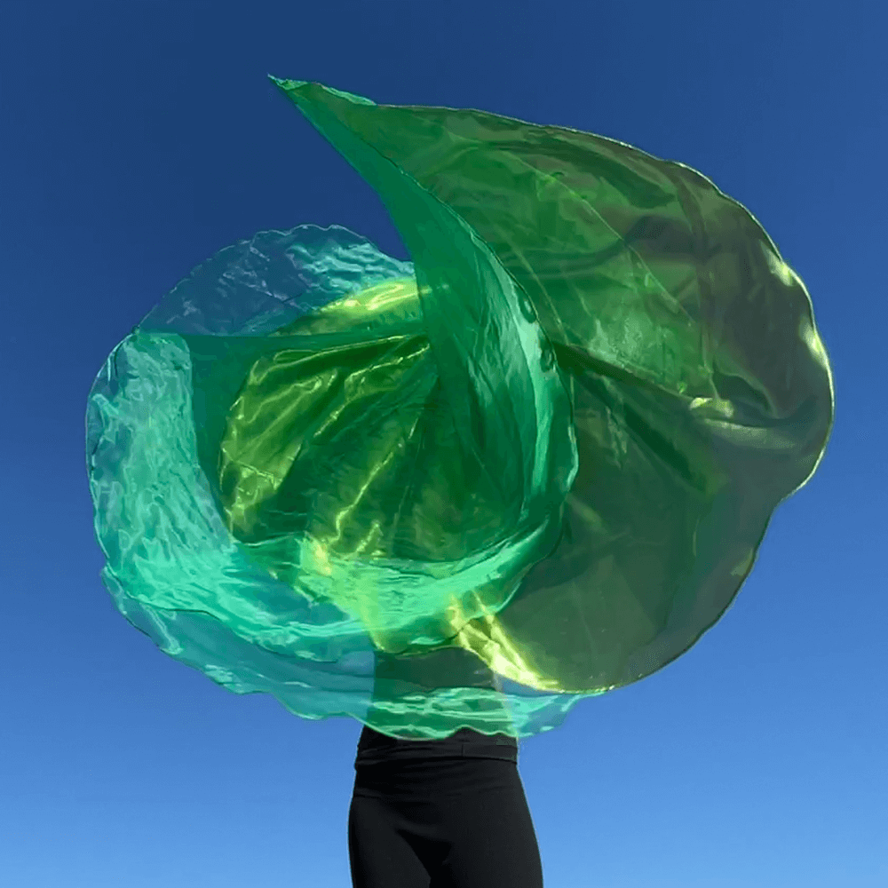 Green colored 3 layer prophetic praise & worship flag for perfect for praise dancers.