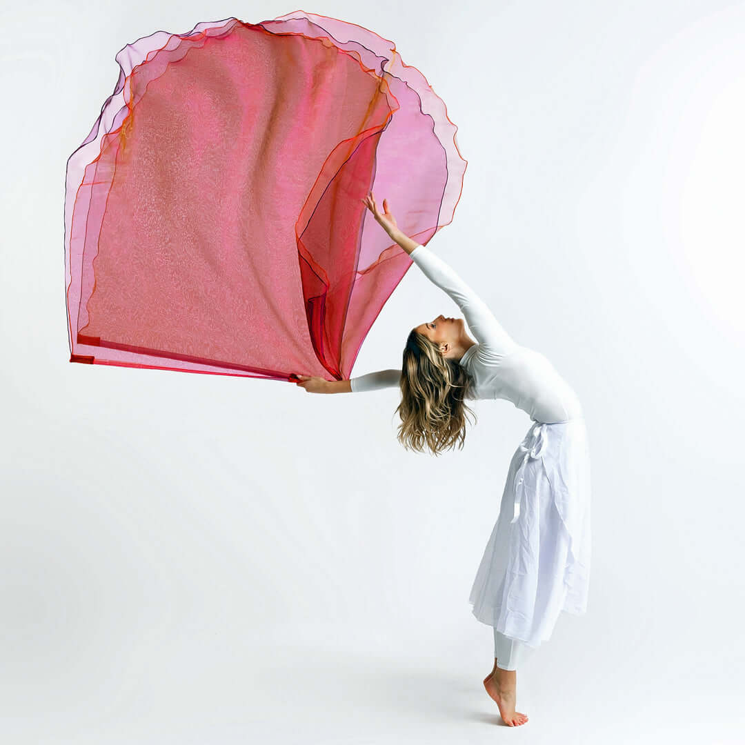 Beautiful Offering Worship Flags – Purple and Orange Double Layer Praise Flags