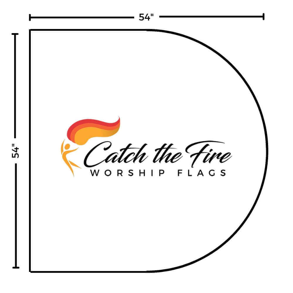 This is the size of Catch the Fire Worship Flags, one size fits all, great for beginner flaggers and prophetic dancers.