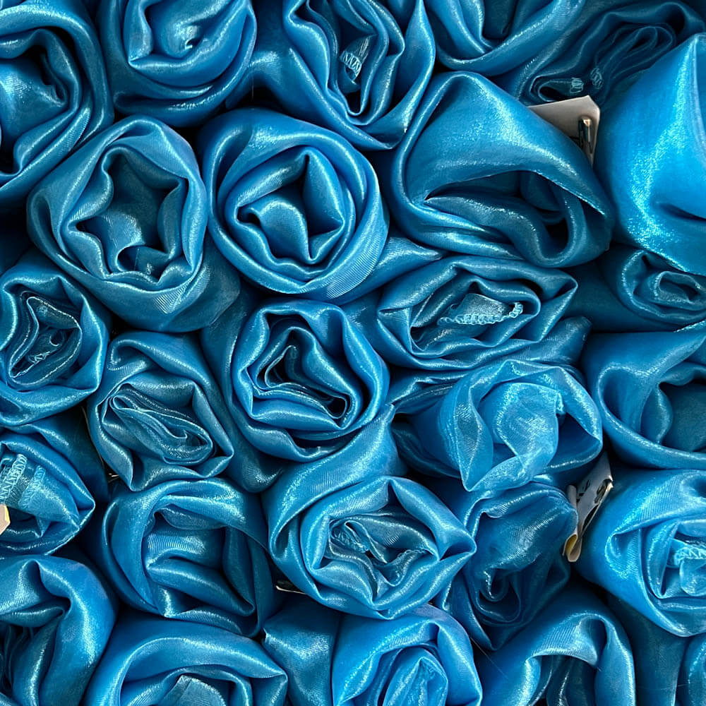 Light blue sheer pre-cut fabric for DIY praise & worship flags; perfect for layering and beginners.