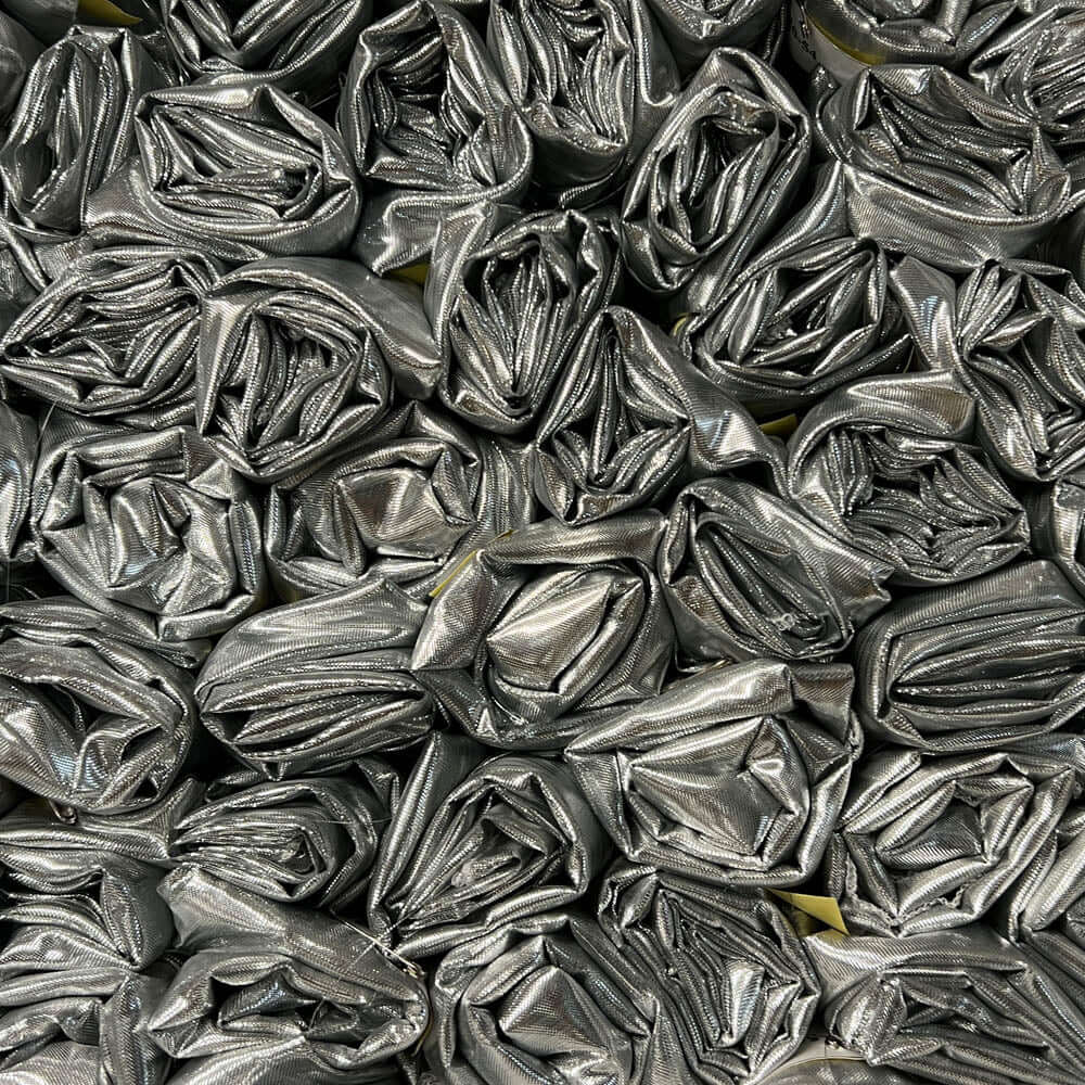 silver metallic pre-cut fabric for DIY praise & worship flags; perfect for layering and beginners.