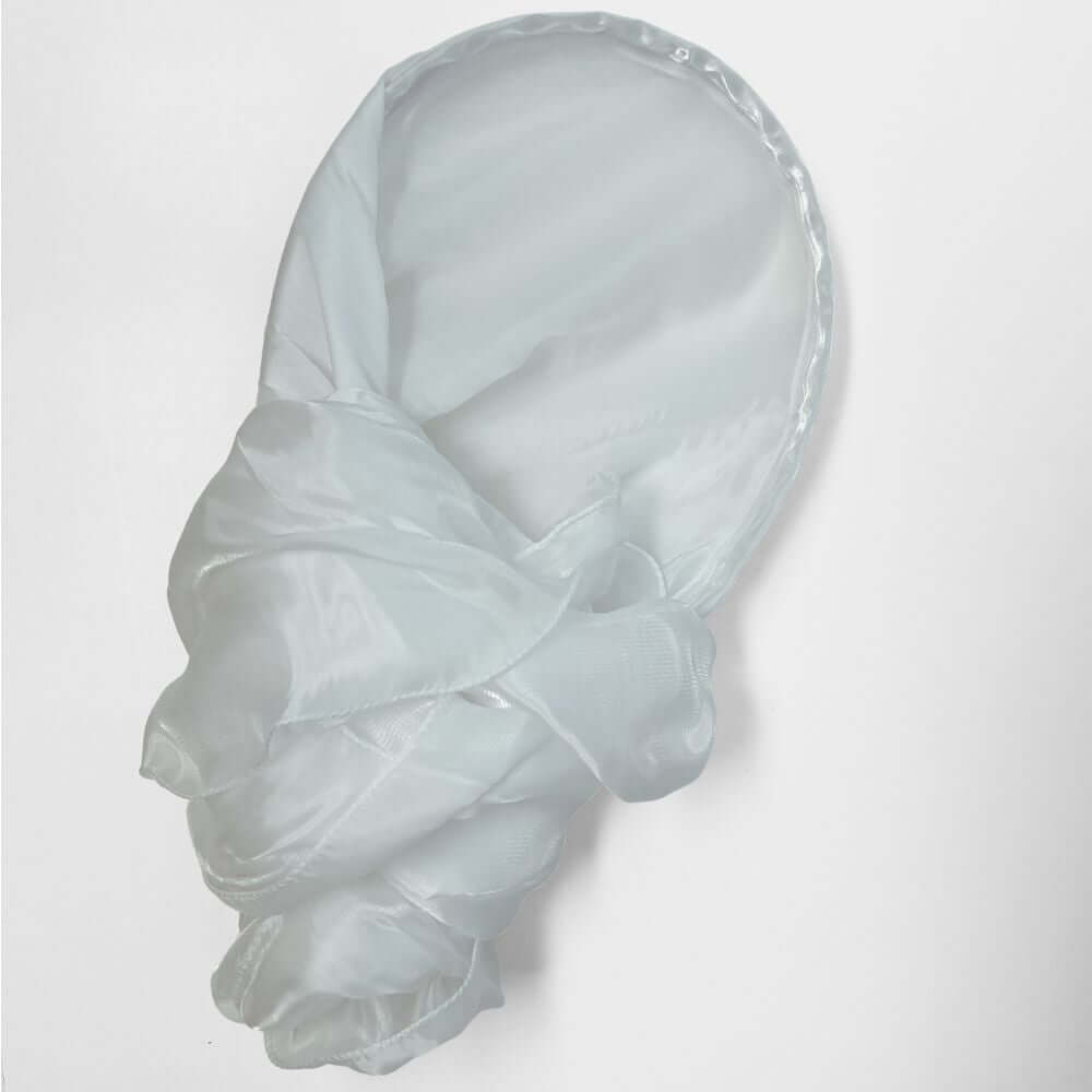 Bliblical color meaning of the color white means purity, Holy Spirit, overcomer. Express yourself with white shimmer travel worship flags with bendable rods to fit into a carry-on or tote.