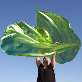 Green Metallic Worship Flags
