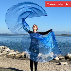Blue Sheer PRE-CUT Fabric