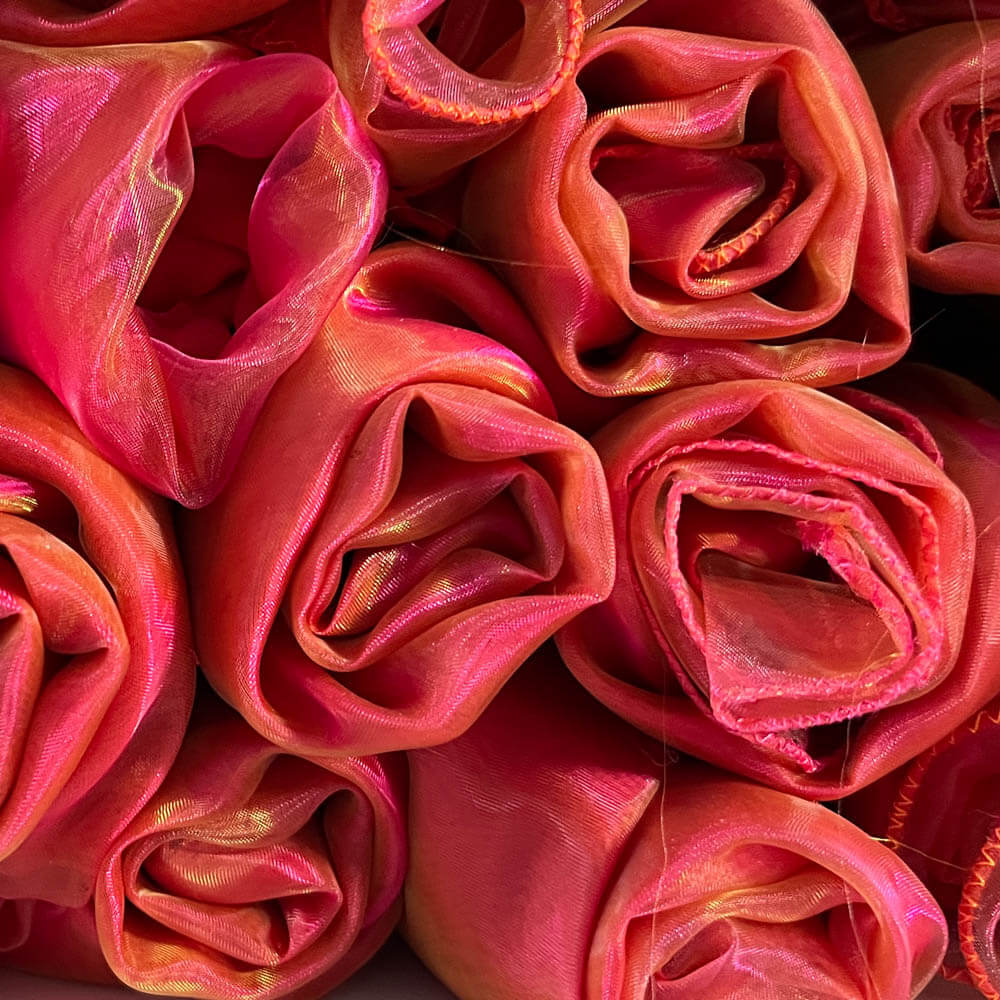 Coral pre-cut fabric for DIY praise & worship flags; perfect for layering and beginners. 
