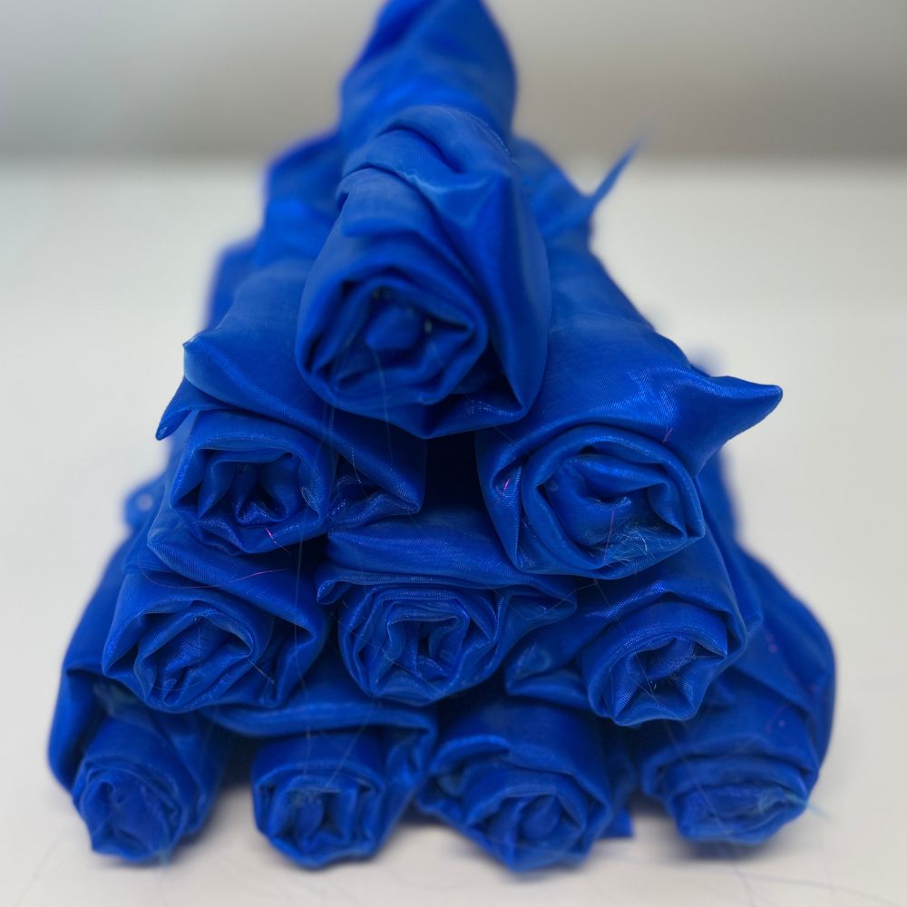 Bundle of 10 blue sheer pre-cut angel wing fabric pairs for DIY worship flags – representing grace, prophecy, revelation, and the throne of God.