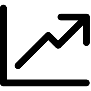 Icon of a X/Y graphs with an arrow moving up to indicate that Catch the Fire Worship Flags helps worshippers elevate their worship