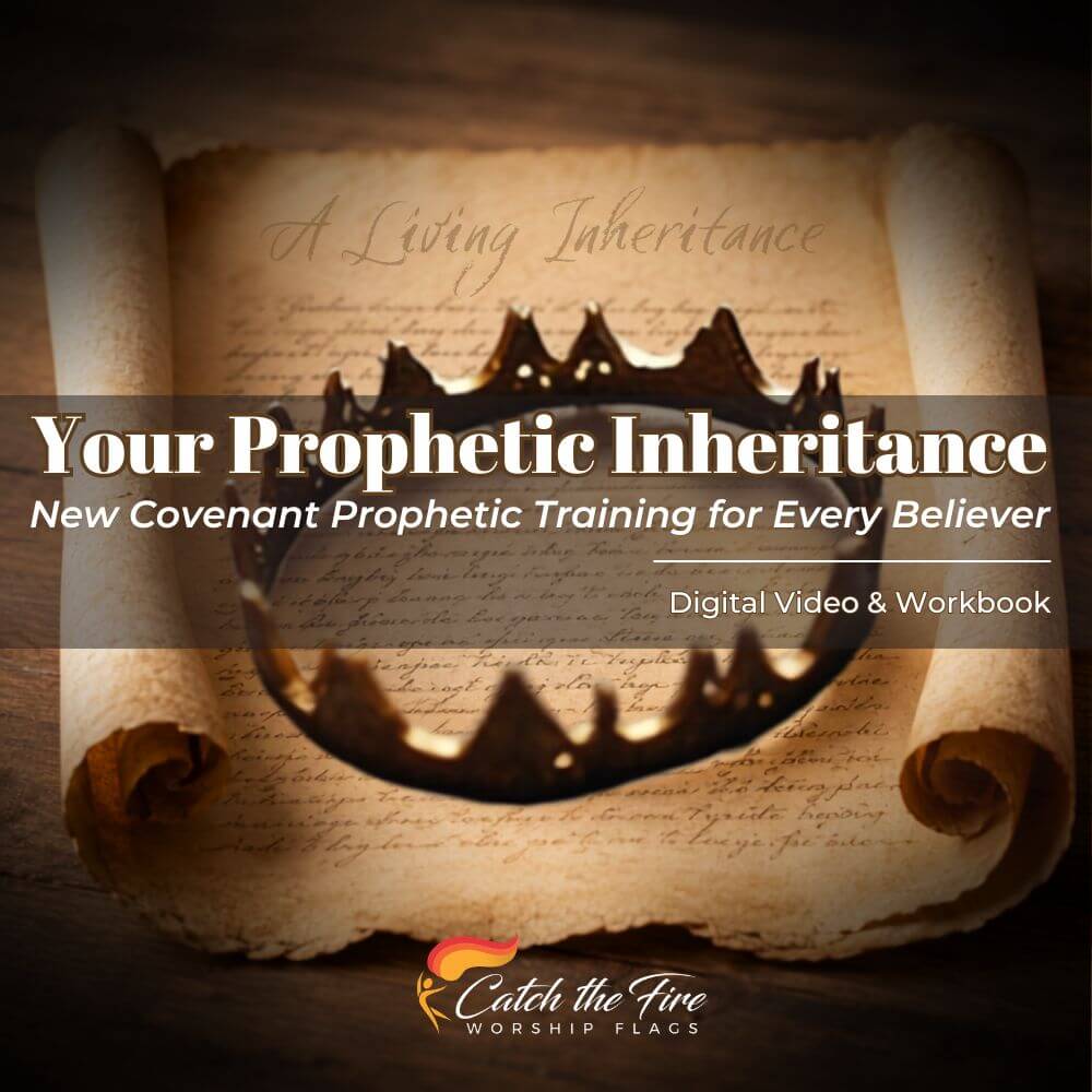 Your Prophetic Inheritance digital prophetic training cover featuring a humble gold crown resting on an antique parchment scroll with the title "Your Prophetic Inheritance – New Covenant Prophetic Training for Every Believer."